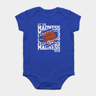 Let the Madness Begin Stacked Words Baby Bodysuit